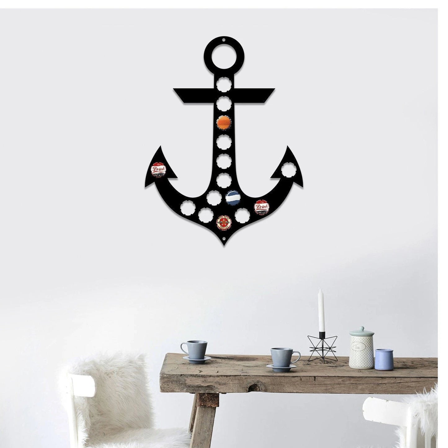 Anchor Beer Cap Holders Beer Cap Map Bottle Anchor Art Beer Cap Display Beer Cap Trap Cap Holder Beer Lovers Man Cave Gift For Him