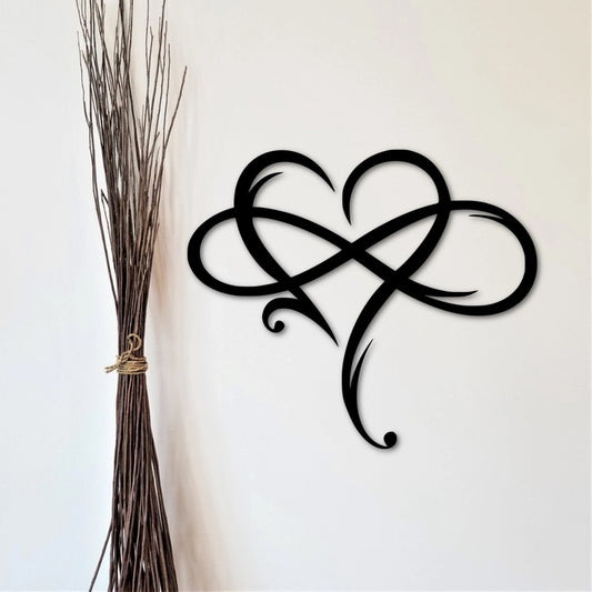 Metal Heart Infinity Sign Infinity Symbol With Heart Valentine Couples Gift Gift For Her Gift For Him Metal Love Sign - 8 inches - metal sign