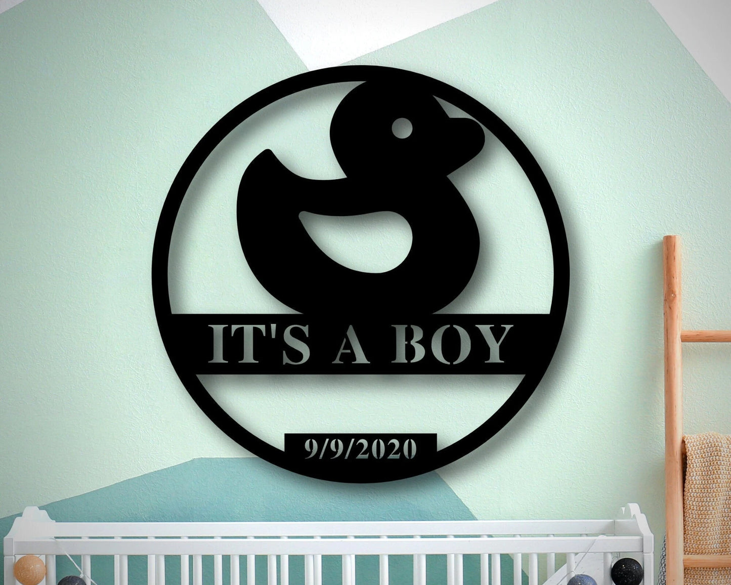 Personalized Baby Sign With Duck, Baby Gifts With Name, It's A Boy Sign, Custom Baby Shower Gift , Baby Rubber Duck Sign, Custom Metal Sign, Laser Cut Metal Signs Custom Gift Ideas