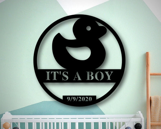Personalized Baby Sign With Duck, Baby Gifts With Name, It's A Boy Sign, Custom Baby Shower Gift , Baby - wedding detail