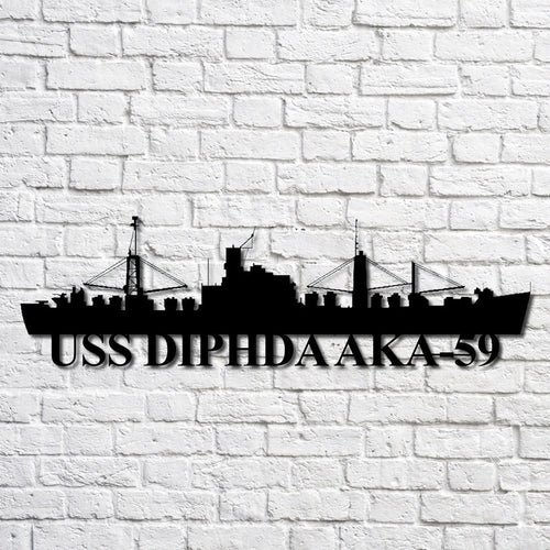 Uss Diphda Aka59 Navy Ship Metal Art, Custom Us Navy Ship Cut Metal Sign, Gift For Navy Veteran, Navy Ships Silhouette Metal Art, Navy Home Decor Laser Cut Metal Signs Custom Gift Ideas