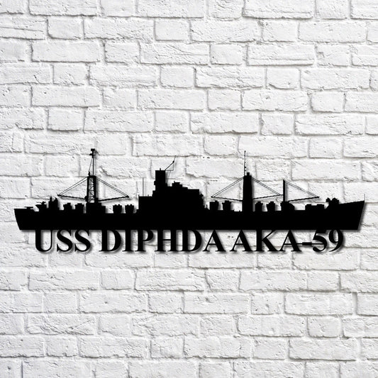 Uss Diphda Aka59 Navy Ship Metal Art, Custom Us Navy Ship Cut Metal Sign, Gift For Navy Veteran, Navy - metal sign