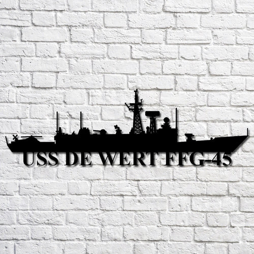 Uss De Wert Ffg45 Navy Ship Metal Art, Custom Us Navy Ship Cut Metal Sign, Gift For Navy Veteran, Navy Ships Silhouette Metal Art, Navy Home Decor Laser Cut Metal Signs Custom Gift Ideas