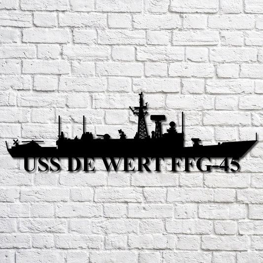 Uss De Wert Ffg45 Navy Ship Metal Art, Custom Us Navy Ship Cut Metal Sign, Gift For Navy Veteran, Navy - metal sign