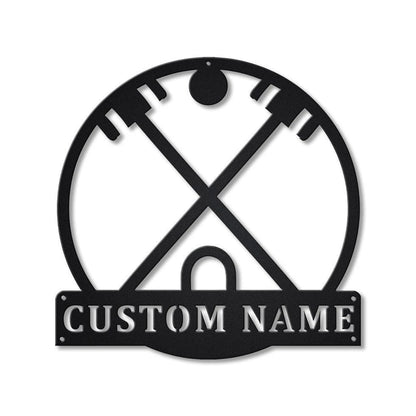 Personalized Croquet Monogram Metal Sign Art, Custom Croquet Metal Sign, Hobbie Gifts, Sport Gift, Birthday Gift, Laser Cut Metal Signs Custom Gift Ideas