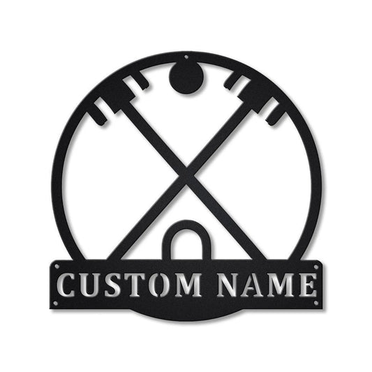 Personalized Croquet Monogram Metal Sign Art, Custom Croquet Metal Sign, Hobbie Gifts, Sport Gift - metal sign