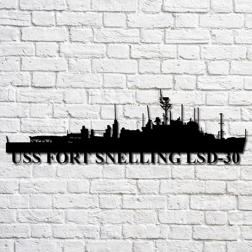 Uss Fort Snelling Lsd30 Navy Ship Metal Art, Custom Us Navy Ship Cut Metal Sign, Gift For Navy Veteran, Navy Ships Silhouette Metal Art, Navy Home Decor Laser Cut Metal Signs Custom Gift Ideas