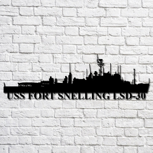 Uss Fort Snelling Lsd30 Navy Ship Metal Art, Custom Us Navy Ship Cut Metal Sign, Gift For Navy Veteran - metal sign