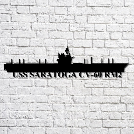 Uss Saratoga Cv60 Rm2 Navy Ship Metal Art, Gift For Navy Veteran, Navy Ships Silhouette Metal Art, Navy Home Decor Laser Cut Metal Signs Custom Gift Ideas