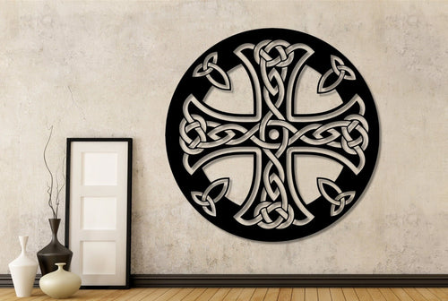 Celtic Cross Cut Metal Sign Wall Metal Art