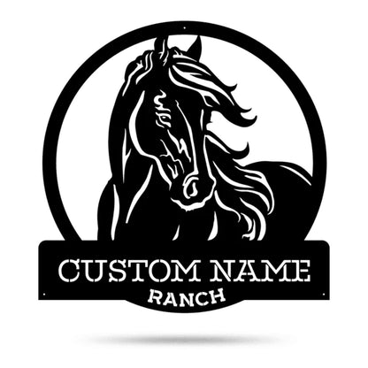 Personalized Horse Ranch Sign, Cut Metal Sign, Metal Wall Art, Metal House Sign Laser Cut Metal Signs Custom Gift Ideas