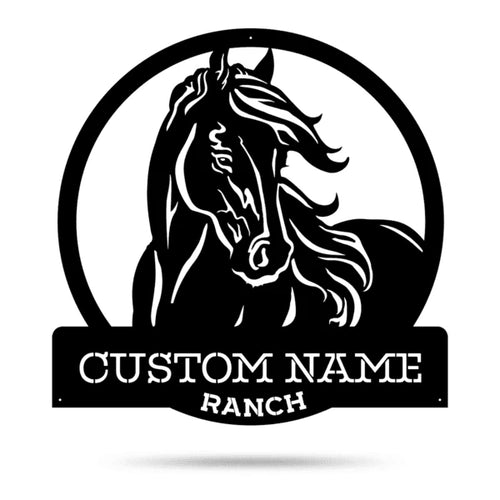 Personalized Horse Ranch Sign, Cut Metal Sign, Metal Wall Art, Metal House Sign Laser Cut Metal Signs Custom Gift Ideas