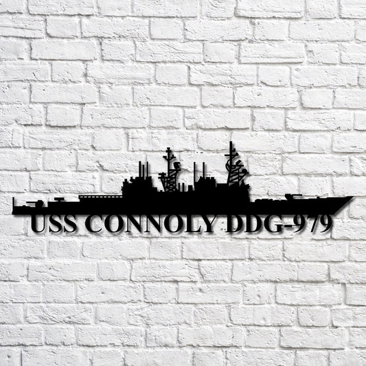 Uss Connoly Ddg979 Navy Ship Metal Art, Custom Us Navy Ship Cut Metal Sign, Gift For Navy Veteran, Navy - metal sign