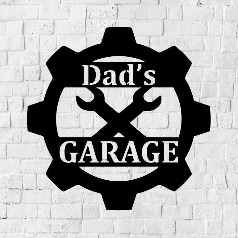 Personalized Garage Sign, Garage Metal Art, Garage Home Decor, Father's Day Gift, Metal Wall Art, Laser Cut Metal Signs Custom Gift Ideas