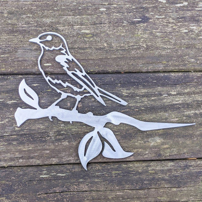 Bluebird Metal Bird Tree Sign Steel Bluebird Silhouette With Mounting Spike Raw Steel For Patina Or Powder Coat Finish Metal Art Piece