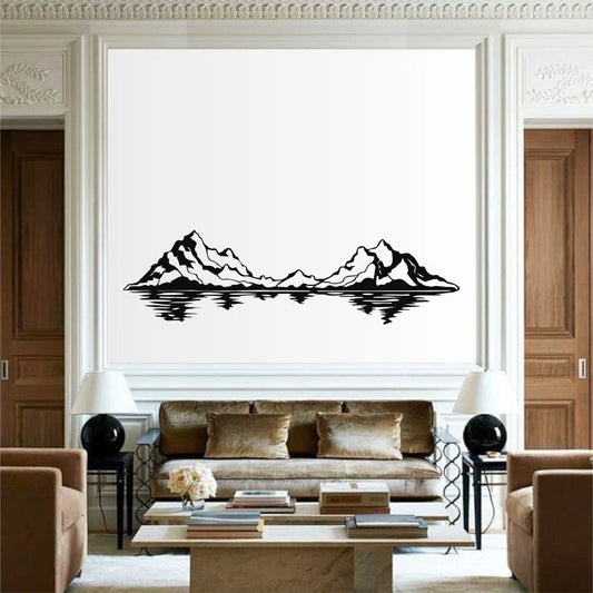 Metal Mountain Art Mountain Range Decor Nature Landscape Home Living Room Decor - 8 inches - metal sign