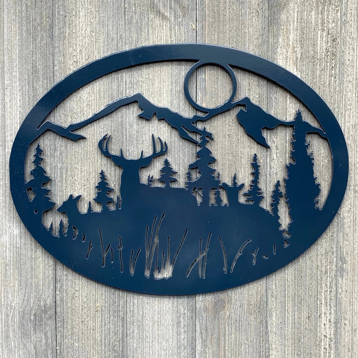 Night Forest Scene Metal Sign Cutout Cut Metal Sign Wall Metal Art