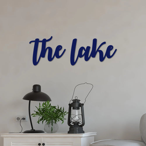 The Lake Sign Metal Lake Sign Lake House Decor Metal Word Art Steel Script Words For The Wall Entryway Sign Lake Gifts