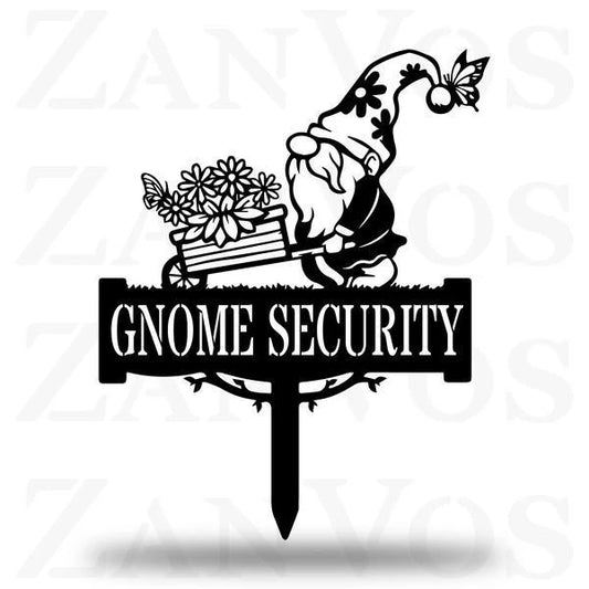 Gnome Flower Monogram Customized Metal Signs, Custom Metal Sign, Custom Signs, Metal Sign, Metal Laser Cut Metal Signs Custom Gift Ideas - 8 inches - metal sign