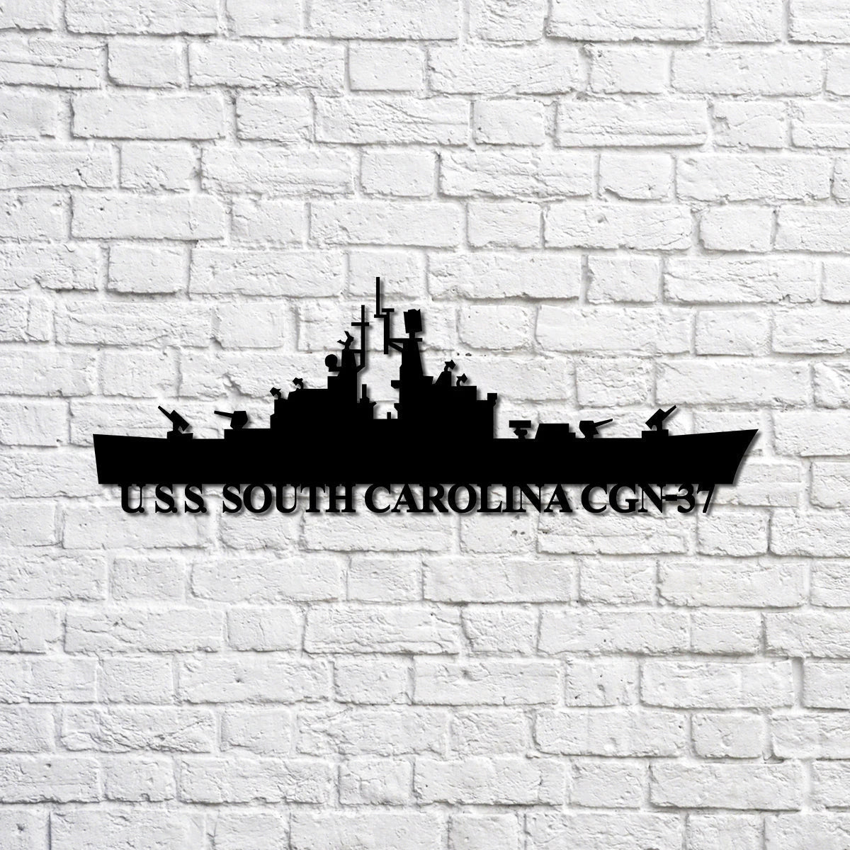 Uss South Carolina Cgn37 Navy Ship Metal Sign, Memory Wall Metal Sign Gift For Navy Veteran, Navy Ships Silhouette Metal Sign Laser Cut Metal Signs Custom Gift Ideas