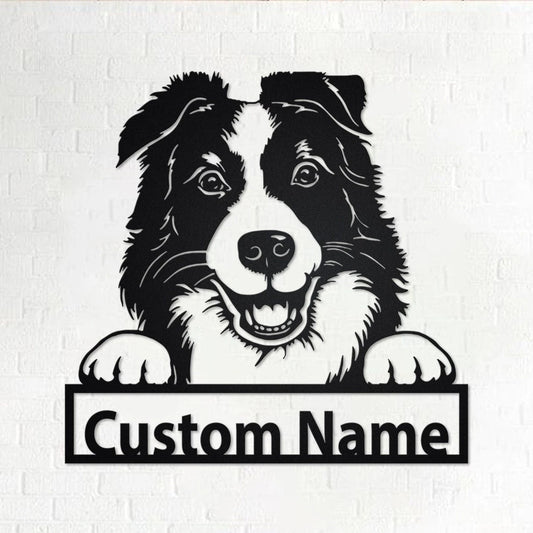 Personalized Custom Border Collie Metal Sign for Dog Lover Custom Name - 8 inches - metal sign