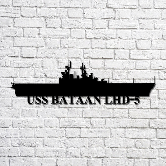 Uss Bataan Lhd5 Navy Ship Metal Art, Custom Us Navy Ship Cut Metal Sign, Gift For Navy Veteran, Navy - metal sign