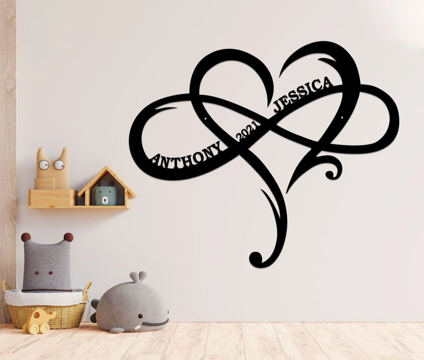 Infinite Heart Metal Sign For Couple, Love Established Sign Door Hanger, Personalized Infinity Symbol, Custom Heart Name,wedding Date Sign Laser Cut Metal Signs Custom Gift Ideas