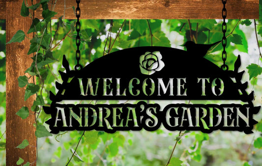 Welcome To Our Garden Sign Custom Garden Sign Metal Garden Sign Hanging Garden Sign
