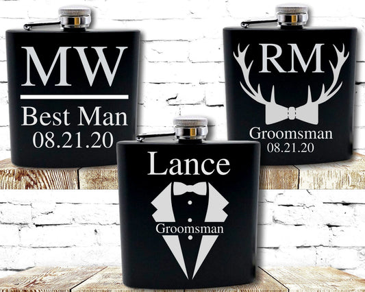 Engraved Flask For Groomsmen Groomsman Flask Groomsmen Flask Groomsman Proposal Hip Flask Personalized Personalized Flask For Men - 8 inches - metal sign