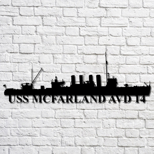 Uss Mcfarland Avd 14 Navy Ship Metal Art, Custom Us Navy Ship Cut Metal Sign, Gift For Navy Veteran, Navy - metal sign