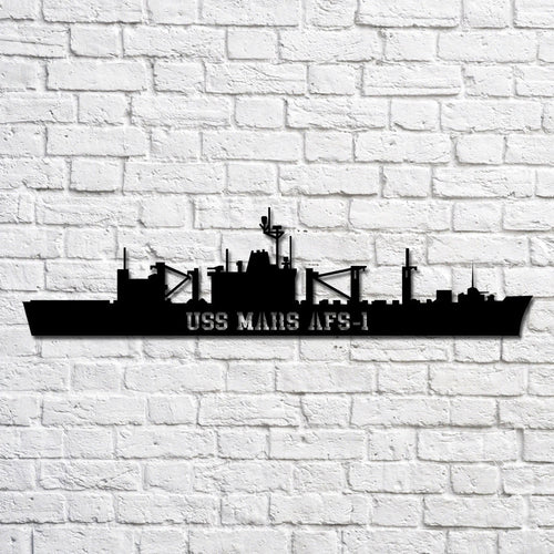 Uss Mars Afs1 Navy Ship Metal Art, Custom Us Navy Ship Cut Metal Sign, Gift For Navy Veteran, Navy Ships Silhouette Metal Art, Navy Home Decor Laser Cut Metal Signs Custom Gift Ideas