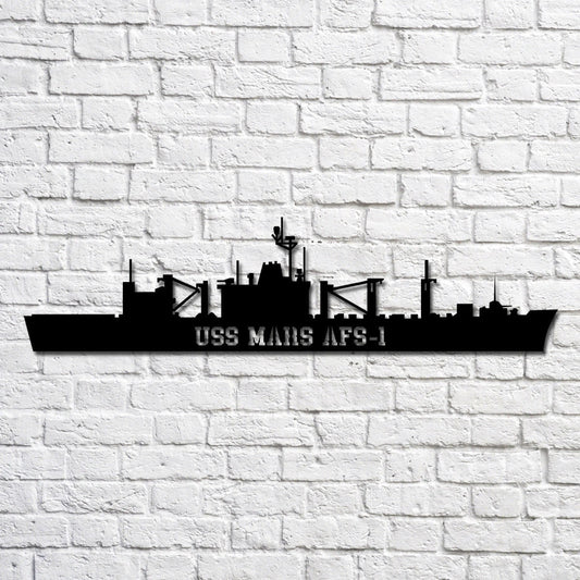 Uss Mars Afs1 Navy Ship Metal Art, Custom Us Navy Ship Cut Metal Sign, Gift For Navy Veteran, Navy Ships - metal sign