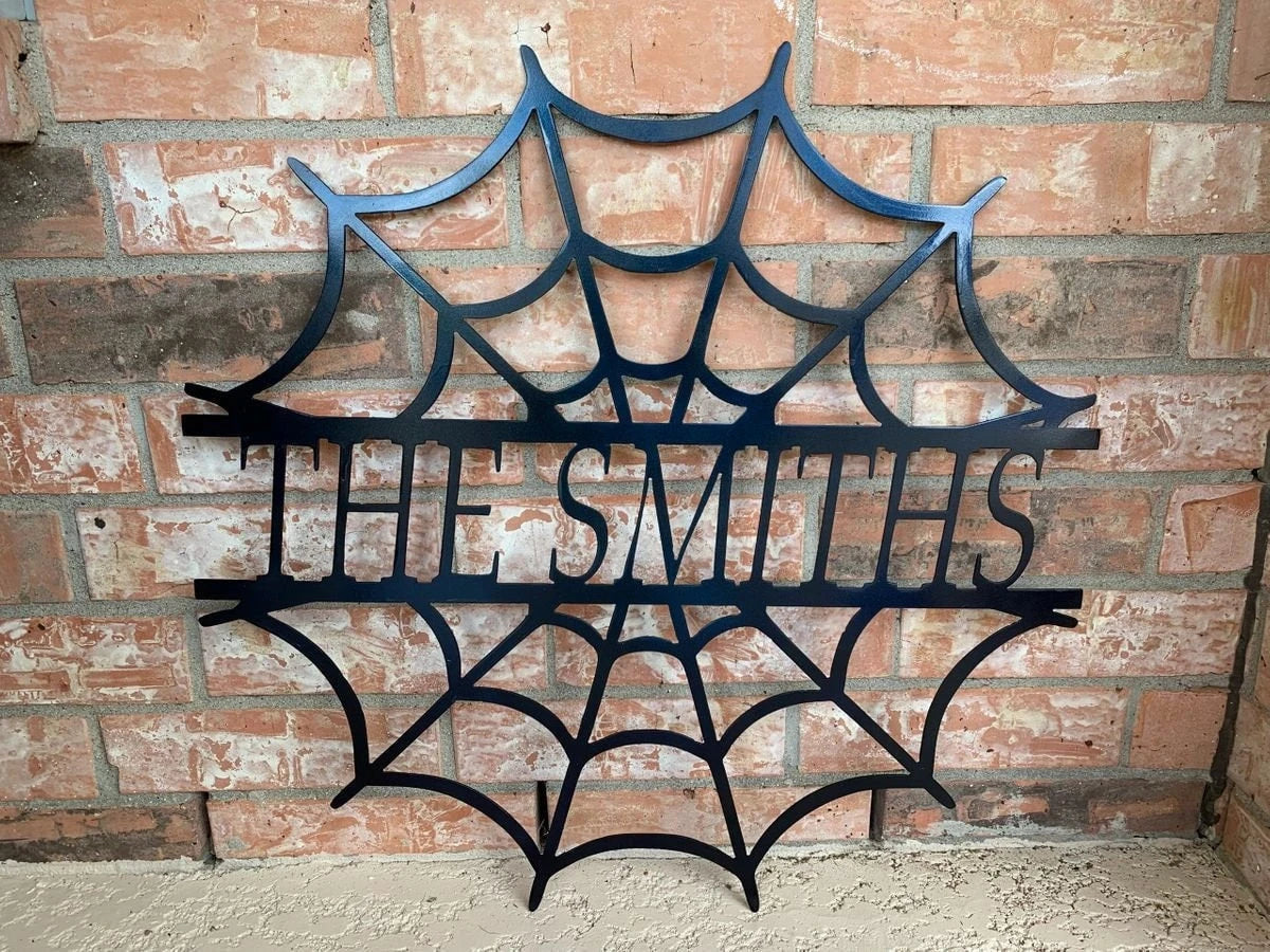 Halloween Spiderweb Cut Metal Sign Wall Decor Metal Sign Metal Art