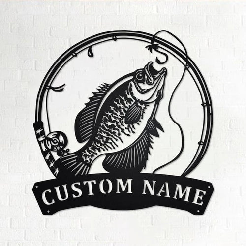 Personalized Crappie Fish Metal Sign Fishing Fishing Metal wall Decor Fishing Lover Custom Fishing Fishman Crappie