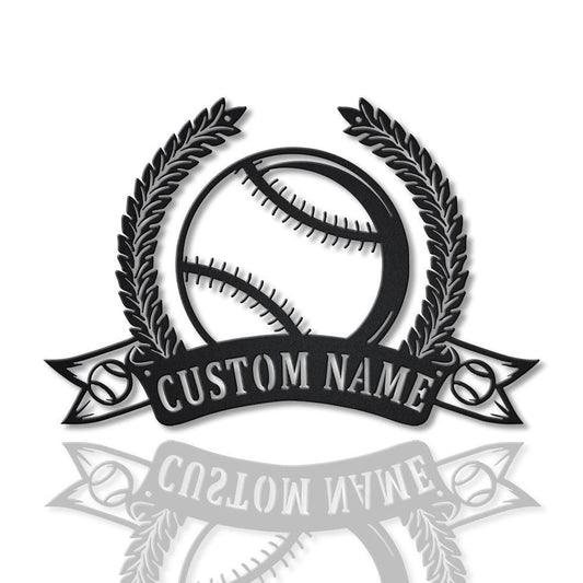Personalized Baseball Monogram Metal Sign Art, Metal Wall Art, Baseball Metal Sign, Housewarming Outdoor - metal sign