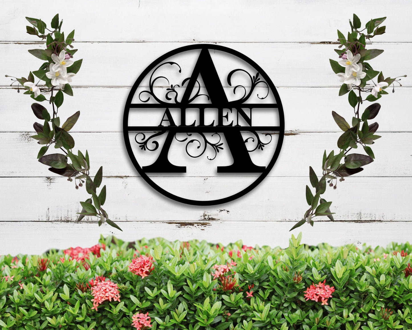 Metal Monogram Door Hanger, Metal Name Sign For Home, Personalized Metal Sign, Custom Family Name Sign, Last Name Sign, Metal Monogram Sign, Metal Laser Cut Metal Signs Custom Gift Ideas