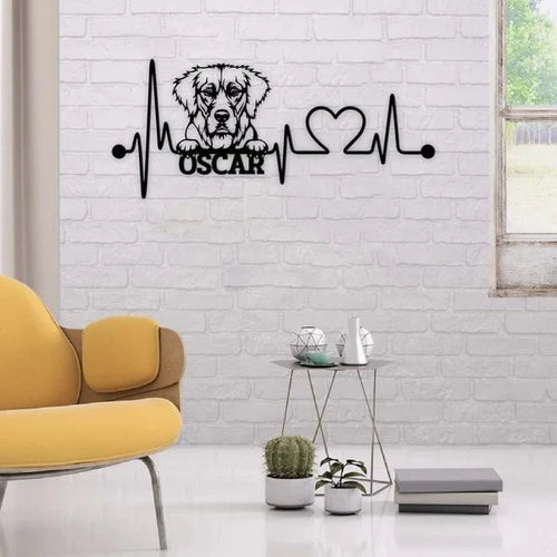 Dog Lovers Personalized Name Cut Metal Sign