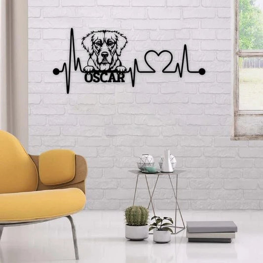 Dog Lovers Personalized Name Cut Metal Sign - 8 inches - metal sign