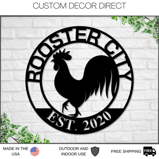 Custom Rooster House Sign, Rooster House Coop Sign, Rooster Decor, Our Little Coop Sign Metal Sign - metal sign