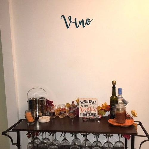 Metal Vino Sign Wine Kitchen Decor Vino Word Art For The Wall French Kitchen Decor Wine Home Bar Sign