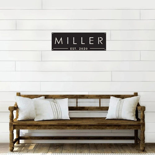 Family Name Est Metal Sign