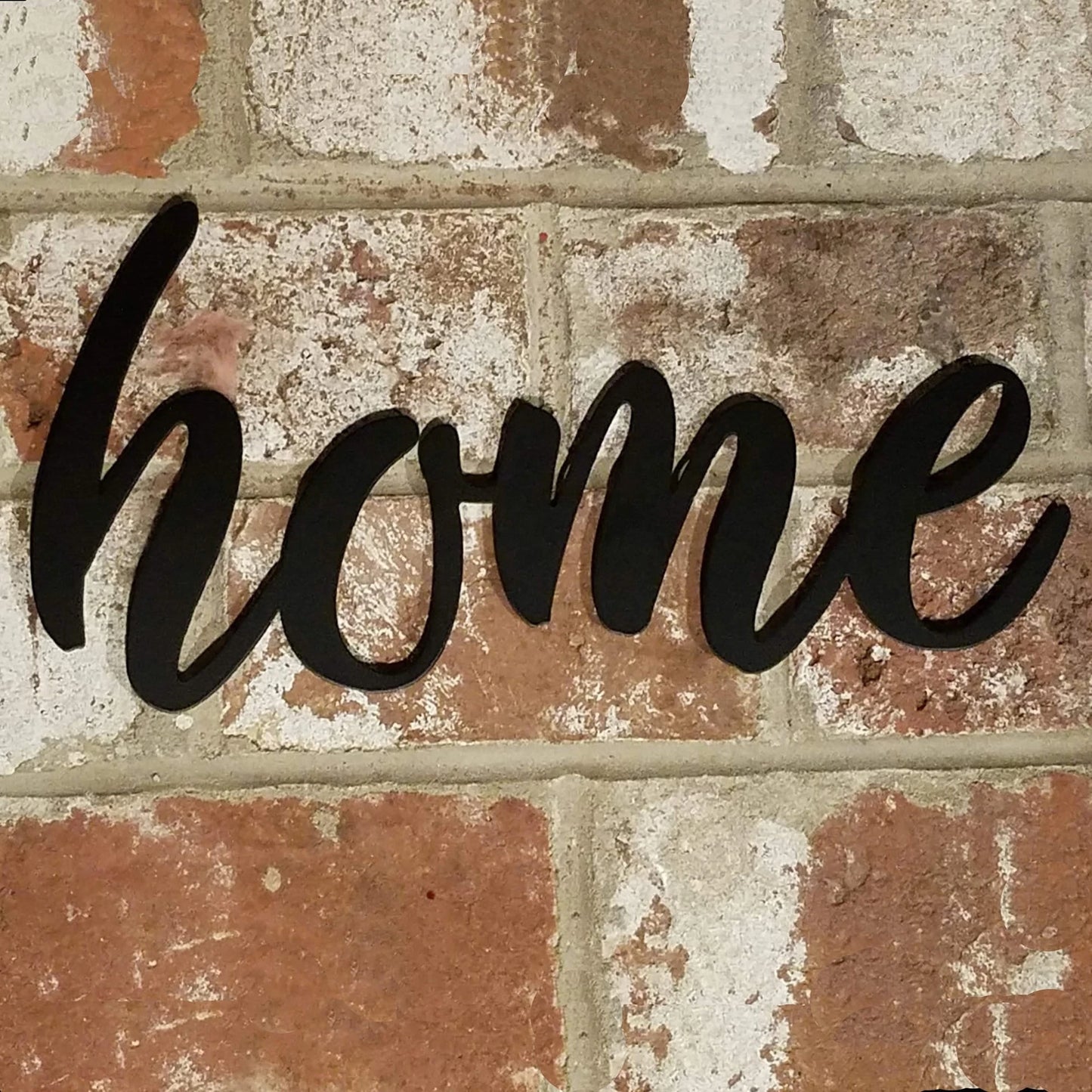 Home Script Metal Sign Steel Metal Wall Decor Black Powder Coated Home Sign Housewarming Gift