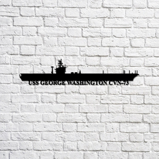 USS George Washington CVN73 Navy Ship Metal Sign, Memory Wall Metal Sign Gift for Navy Veteran Laser Cut Metal Signs Custom Gift Ideas - 8 inches - metal sign