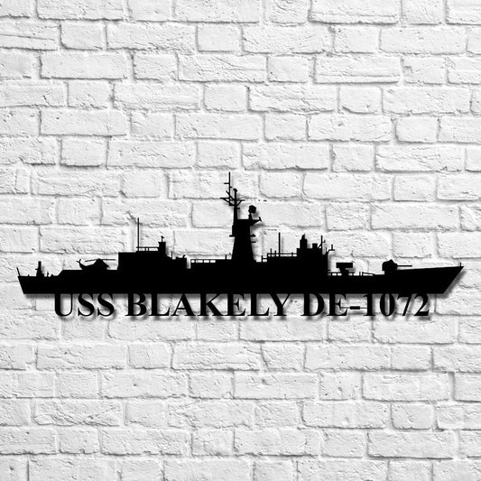 Uss Blakely De1072 Navy Ship Metal Art, Custom Us Navy Ship Cut Metal Sign, Gift For Navy Veteran, Navy - metal sign