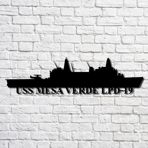 Uss Mesa Verde Lpd19 Navy Ship Metal Art, Custom Us Navy Ship Cut Metal Sign, Gift For Navy Veteran, Navy Ships Silhouette Metal Art, Navy Home Decor Laser Cut Metal Signs Custom Gift Ideas
