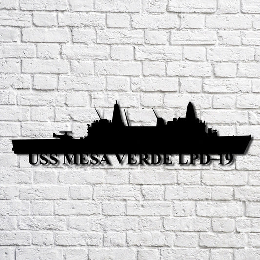 Uss Mesa Verde Lpd19 Navy Ship Metal Art, Custom Us Navy Ship Cut Metal Sign, Gift For Navy Veteran, Navy Ships Silhouette Metal Art, Navy Home Decor Laser Cut Metal Signs Custom Gift Ideas