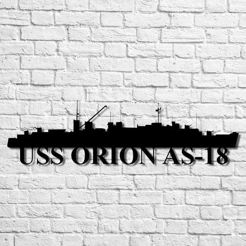 Uss Orion As18 Navy Ship Metal Art, Gift For Navy Veteran, Navy Ships Silhouette Metal Art, Navy Home Decor Laser Cut Metal Signs Custom Gift Ideas