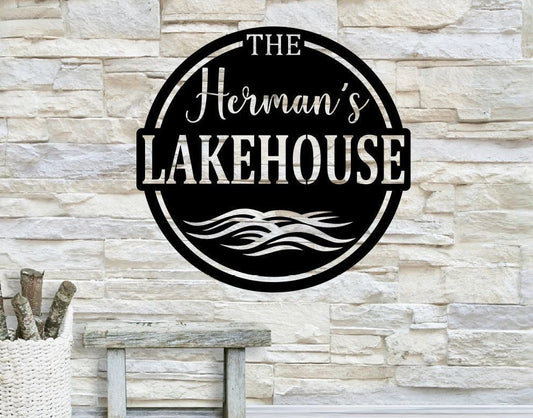 Personalized Family Name Metal Sign, Housewarming Gift, Cottage Lakehouse Sign, Wedding Gift, Metal - wedding detail