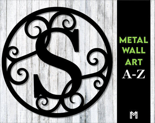 Monogram, Metal Sign, Personalized Gift, Housewarming Gift, Metal Initial Sign, Monogram Circle, Metal Letters Outdoor Laser Cut Metal Signs Custom Gift Ideas