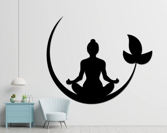 Meditation Metal Sign Yoga Metal Sign Meditation Room Decor Custom Yoga Metal Sign Housewarming Gift Unique Sign - 8 inches - metal sign